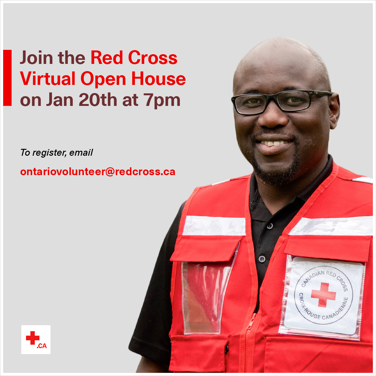Virtual Volunteer Open House (Red Cross) Logo